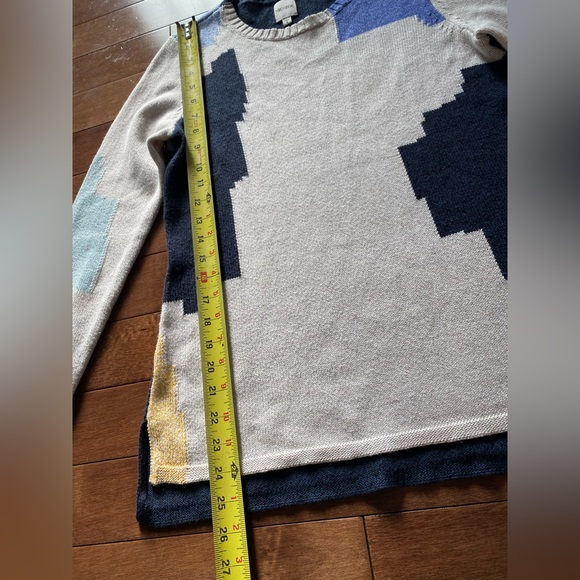 Nic + Zoe Sweater in Blue, White, Light Grey, Black and Yellow, Women’s Size S - Picture 3 of 11